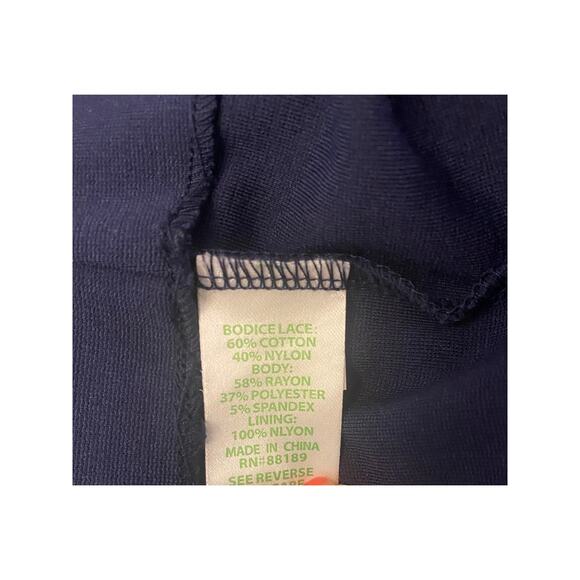 Lilly Pulitzer Navy Lace Fit & Flare Dress XS Sleeveless Gold Zip Holiday Party - Picture 5 of 8